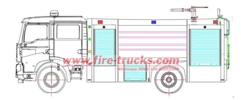 HOWO fire truck foam tanker drawing HOWO fire truck foam tanker drawing