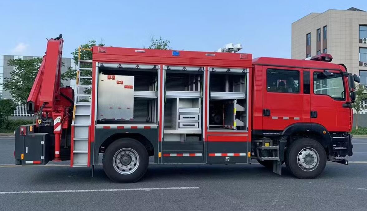 HOWO Rescue Fire Fighting Truck mounted Crane technical drawing