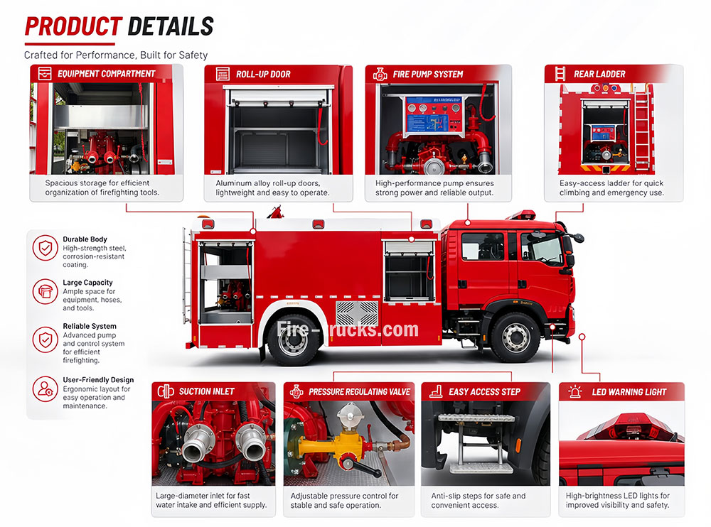 SINOTRUK HOWO TX 4x2 Fire Fighting Vehicle Equipment 
