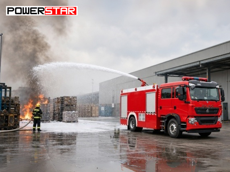SINOTRUK HOWO TX 4x2 8000L 350 HP Foam Water Tender for Large Warehouse Fire Suppression
