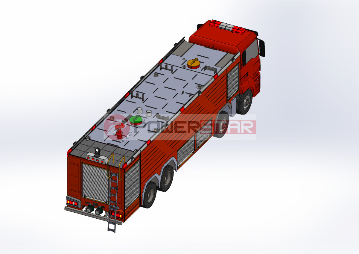 12 wheels HOWO Fire truck chassis layout drawing