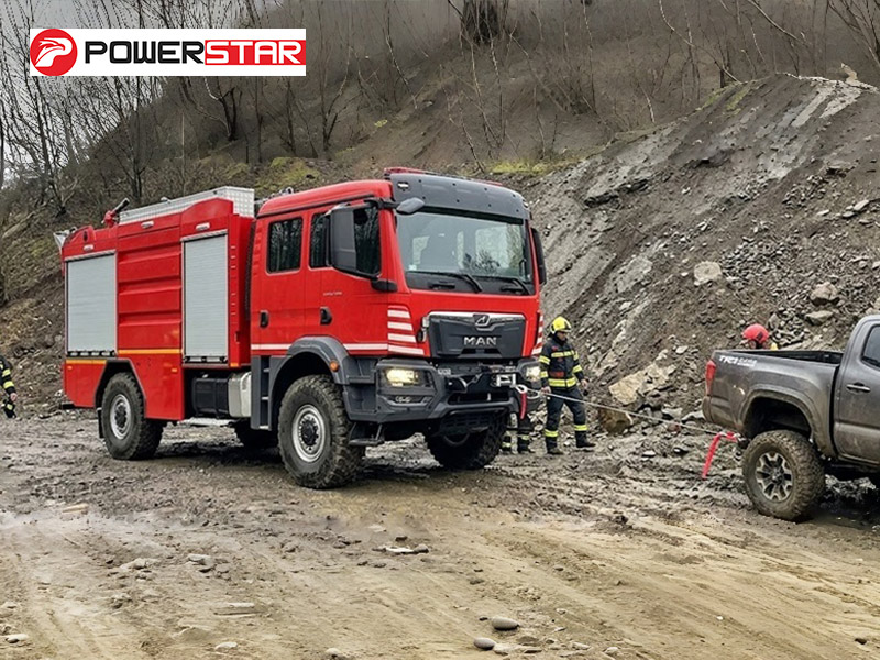 MAN TGM 18.290 4x4 Foam Pumper Fire Engine 5500L Water Foam Tank with High Pressure JOHSTADT Pump for Albania Pulp and Paper Mill Fire