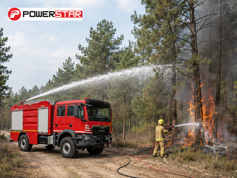 MAN TGM 18.290 4x4 Off-Road Foam Fire Rescue Vehicle 5500L Water Foam 290HP Diesel for Liberia Forest Fire Suppression and Wildfire Control