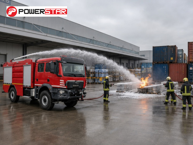 MAN TGM 18.290 4x4 Foam Fire Apparatus 5500L Water Foam 290HP Euro 5 Diesel with Automatic Transmission for Cambodia Petrochemical Plant Fire Rescue