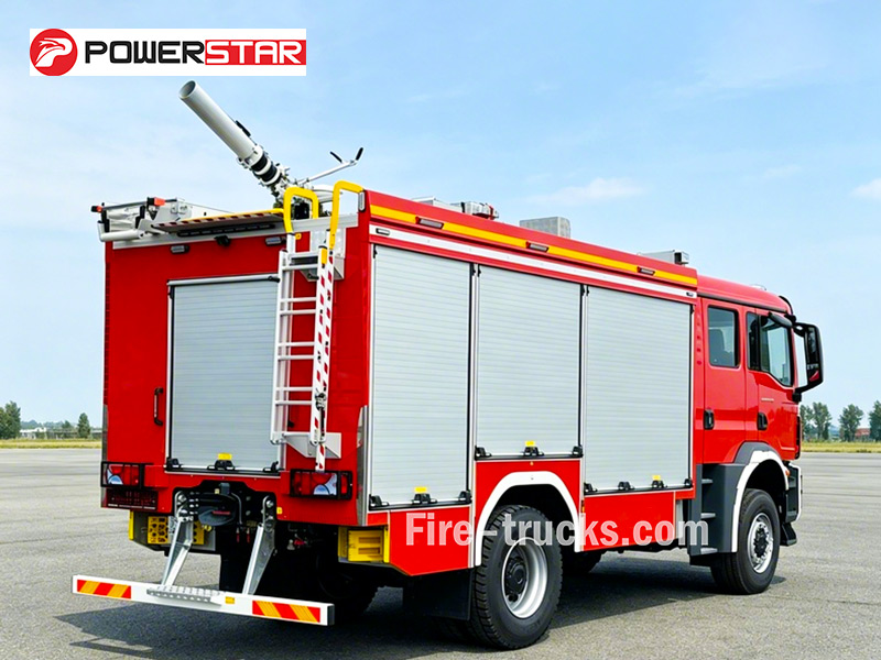 MAN Rescue Fire Pumper Truck 4x4 4400L Water Foam Tank with Godiva DWP16/24 Monitor and Winch for Albania Commercial Building Fire
