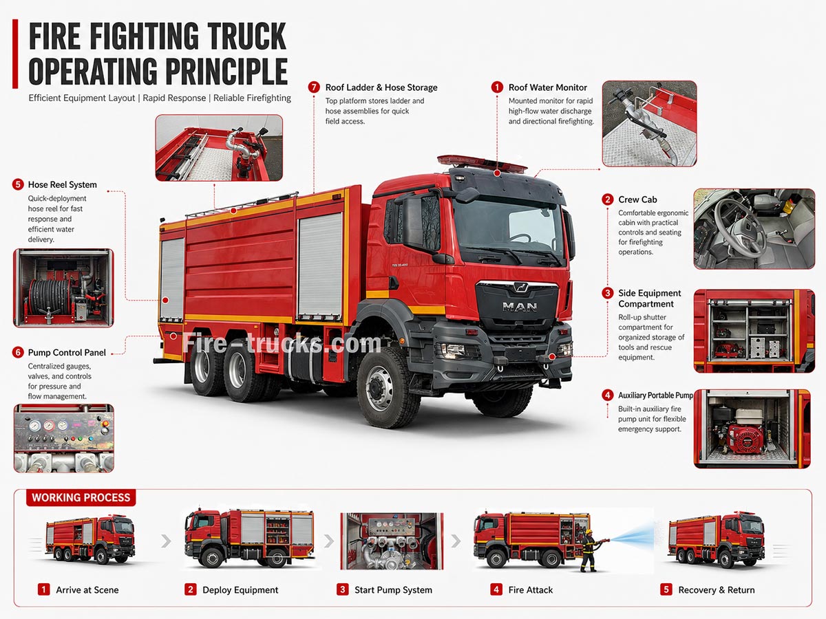 MAN TGS 33.400 6x6 Off Road Water Fire Engine for Mountain Fire Rescue Albania