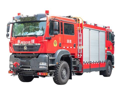 HOWO 4x4 offroad tunnel rescue fire fighting pumper truck